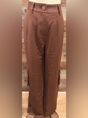 Brown High-Waisted Cargo Maylin Pants